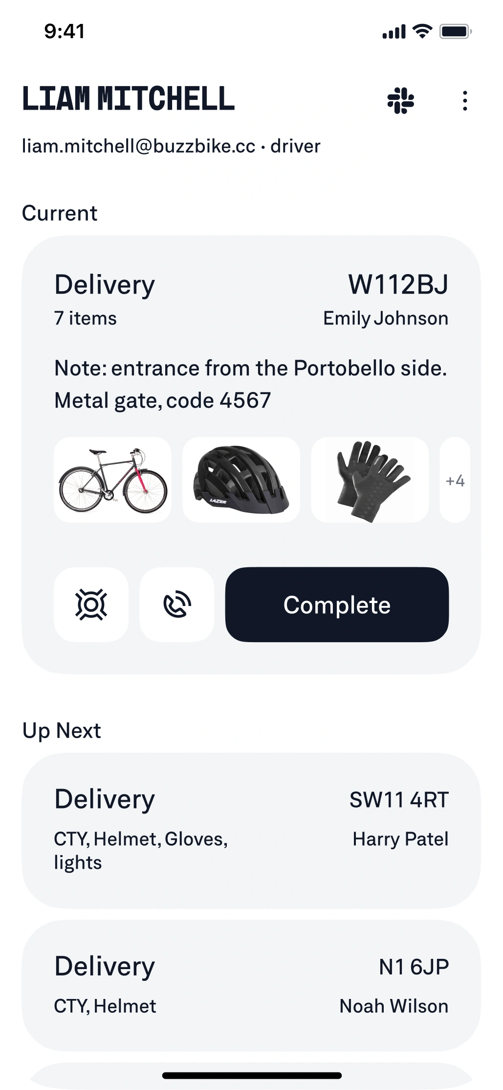 Buzzbike driver app