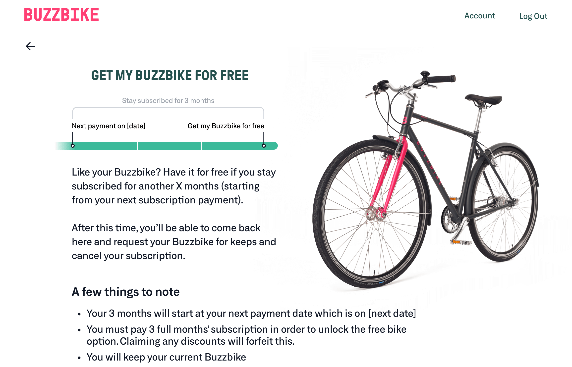 Get for free landing page