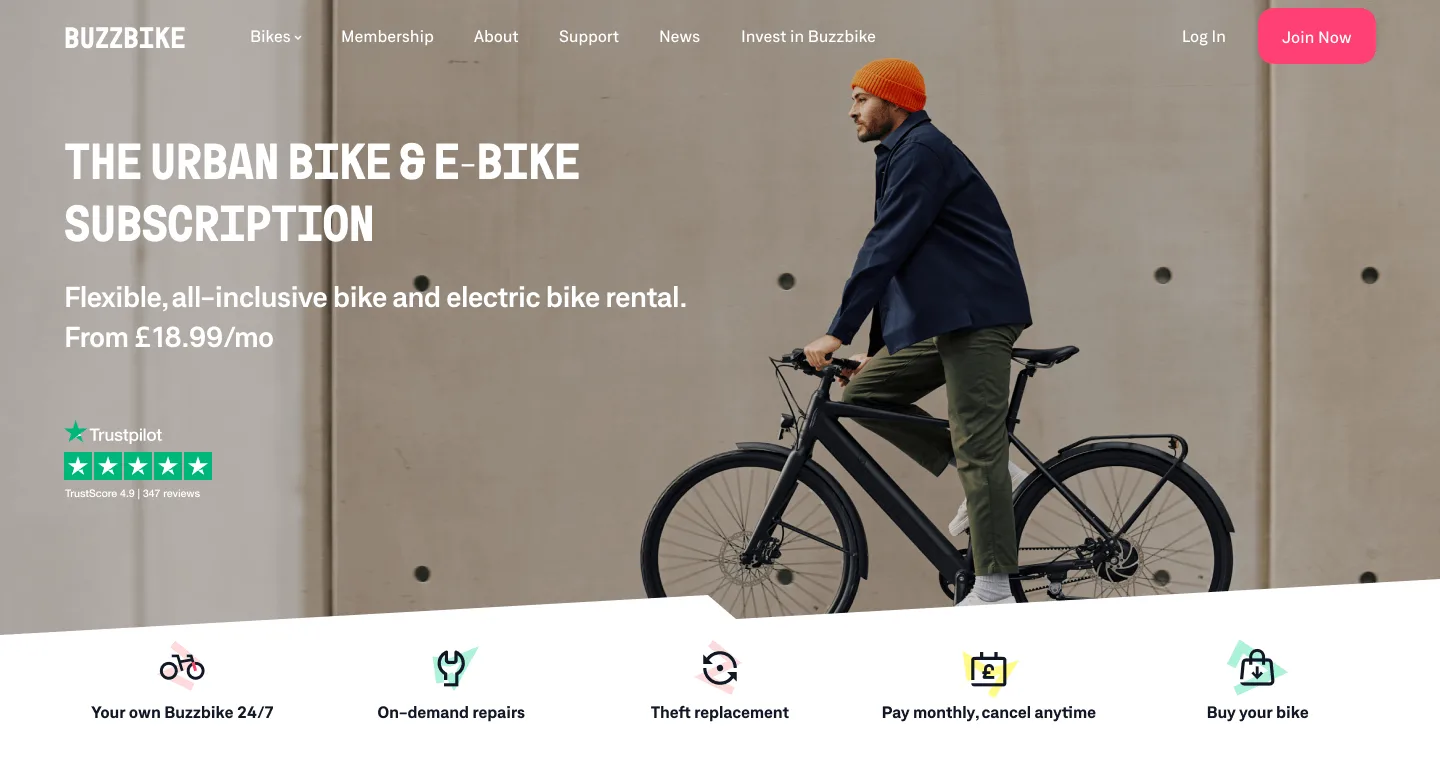 Buzzbike app — after redesign