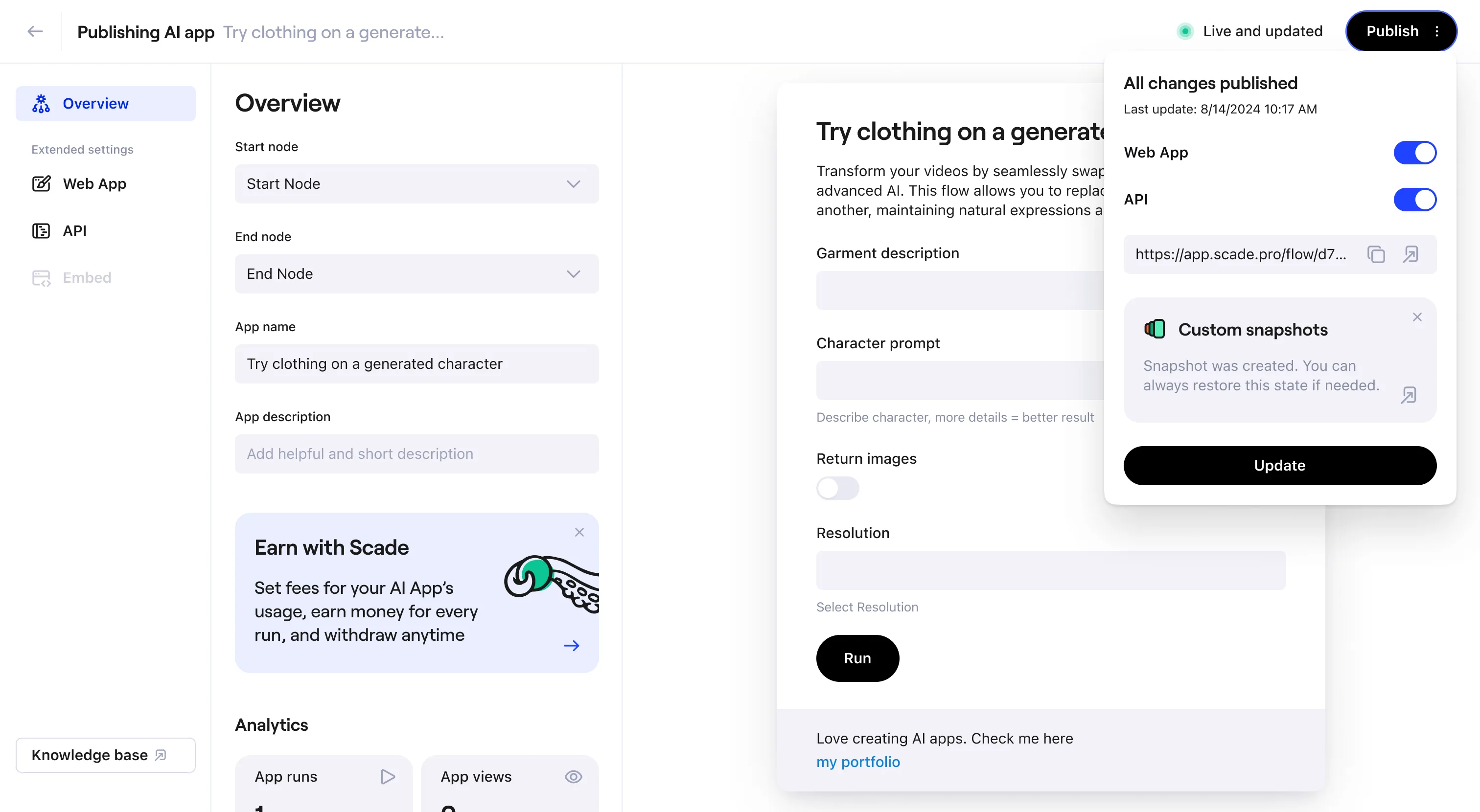 Scade app publish