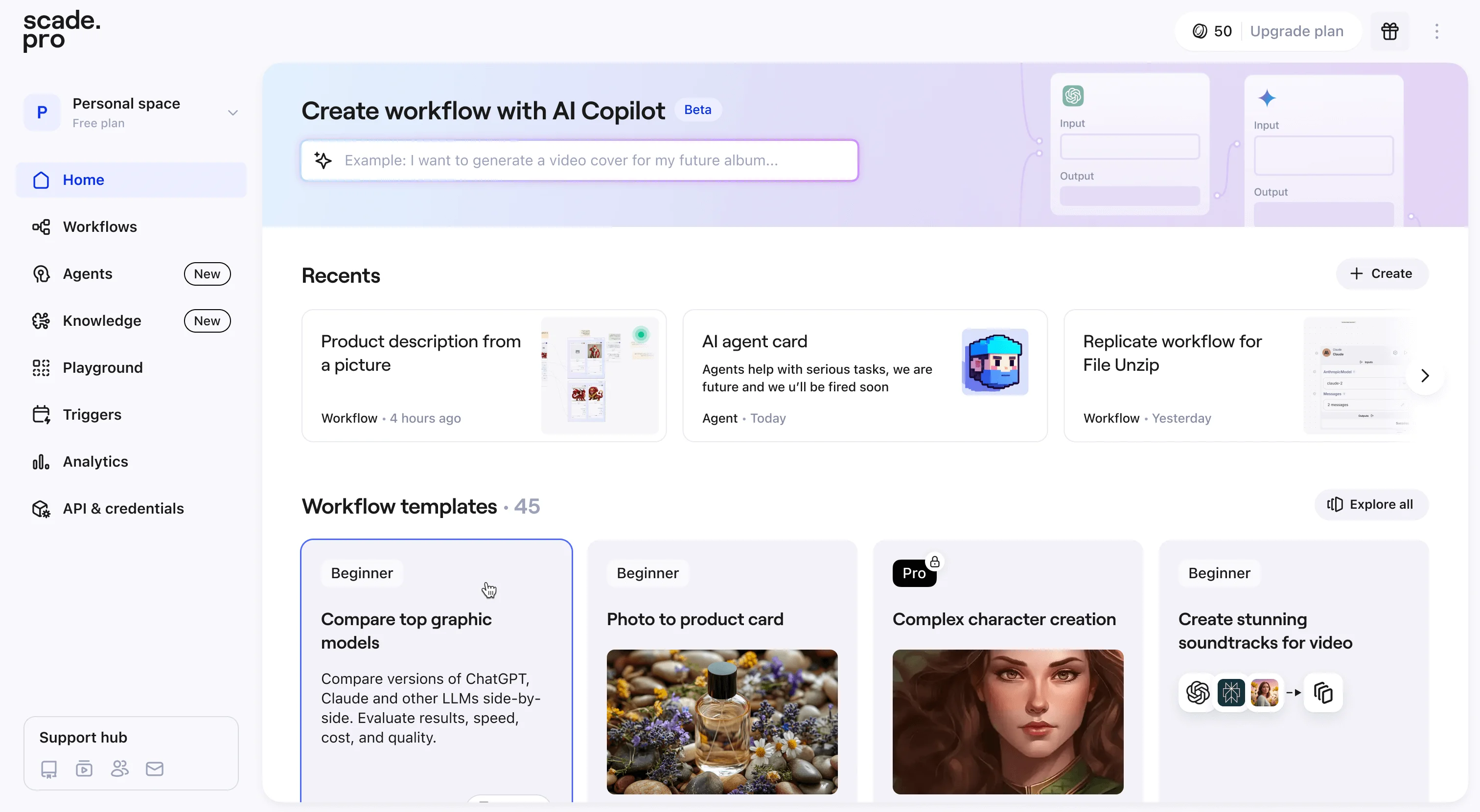 Scade home page