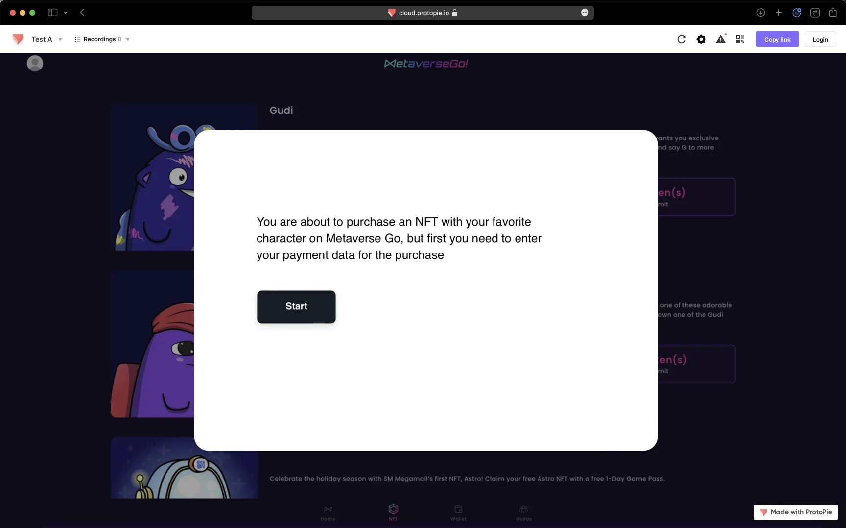 User testing session